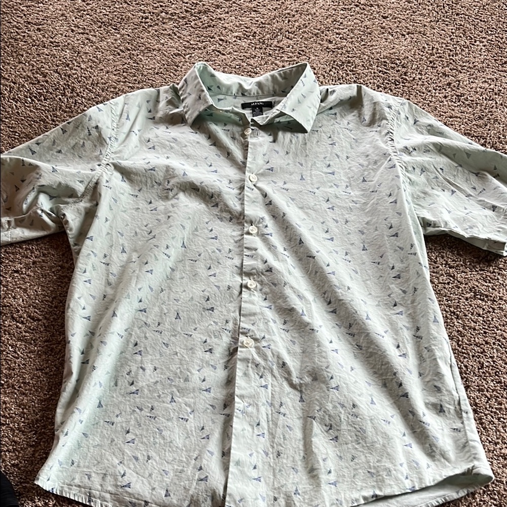 Alfani Green Casual Button Down Shirt